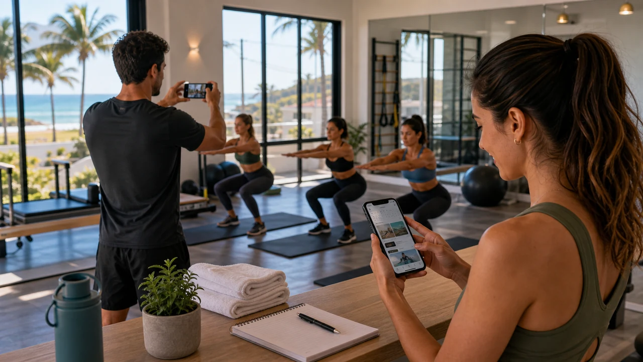 Agenda de academia em Itapoá com pilates, personal, WhatsApp e conteúdo de inverno