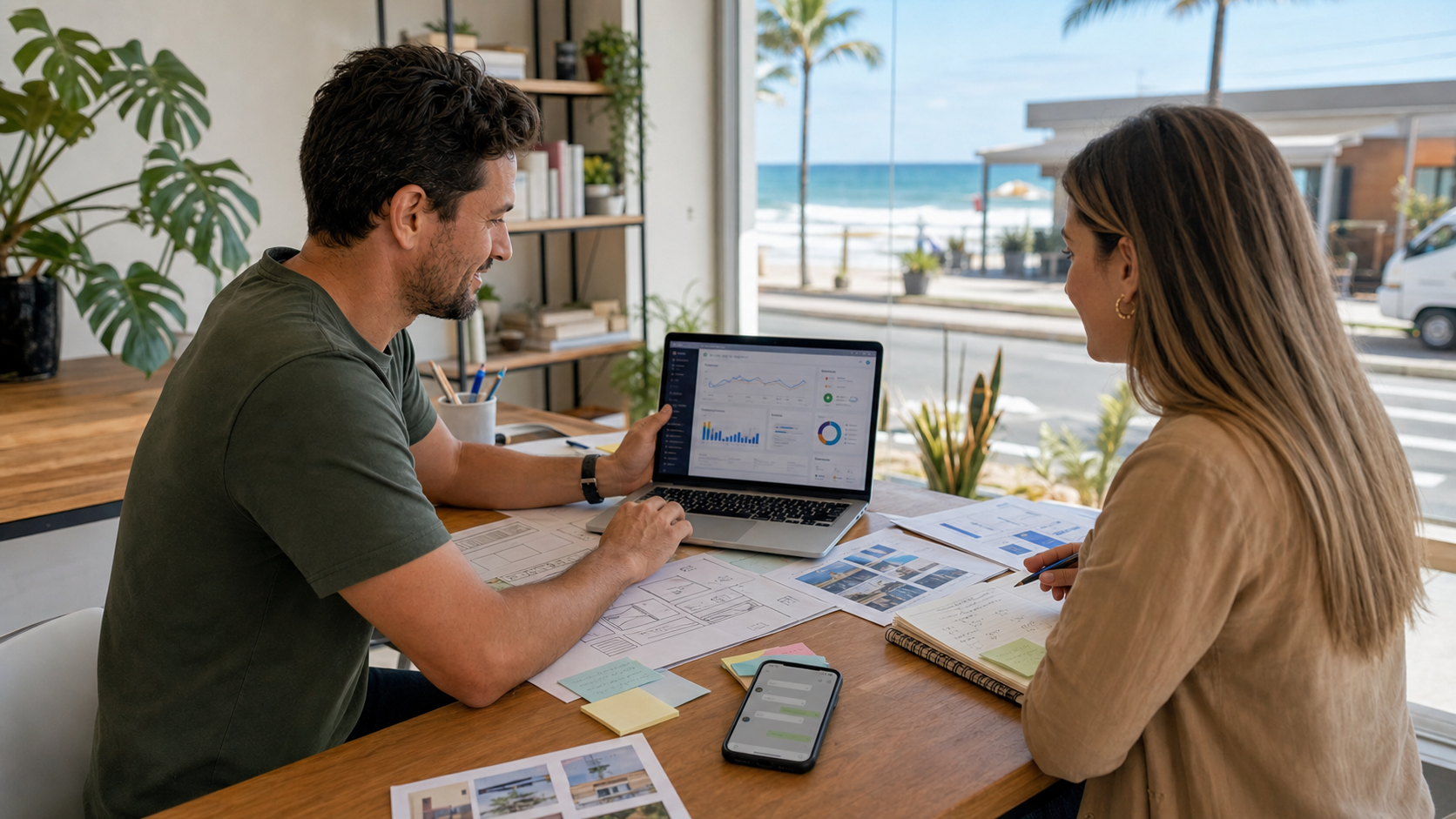 Agência de marketing digital em Itapoá planejando site, Google e anúncios