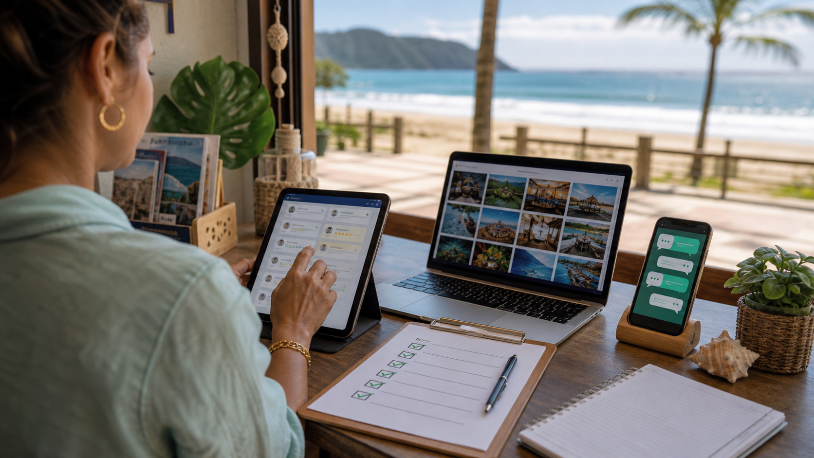 Checklist digital para alta temporada em Itapoá com fotos e avaliações