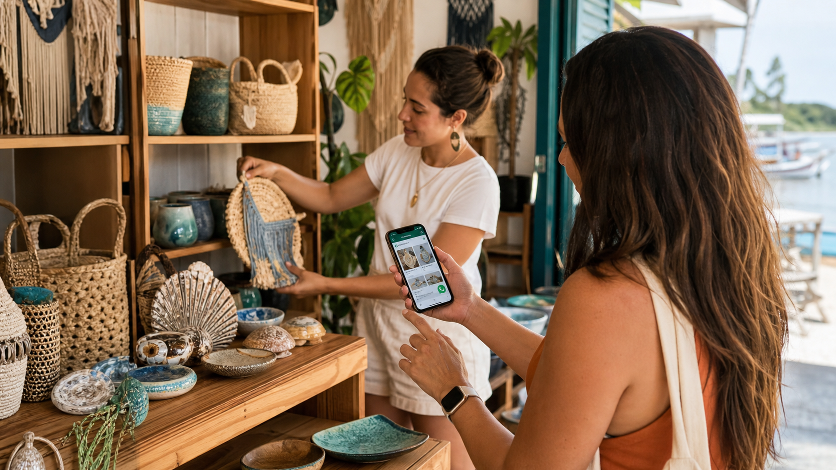 Artesanato local em Itapoá com história visual e venda pelo WhatsApp