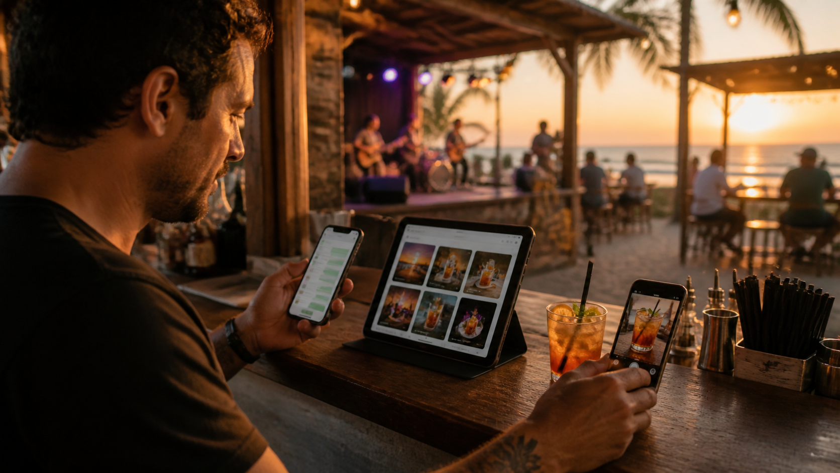 Perfil digital de bar em Itapoá com fotos, agenda e WhatsApp