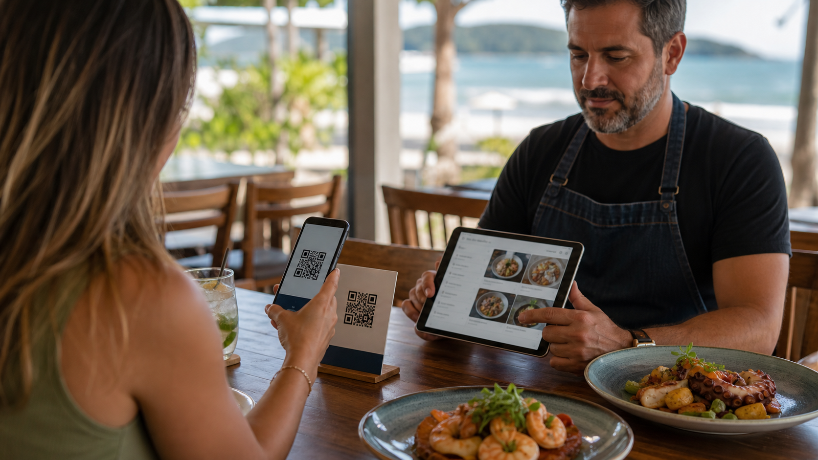Cardápio digital com QR Code para restaurantes de Itapoá integrado ao atendimento