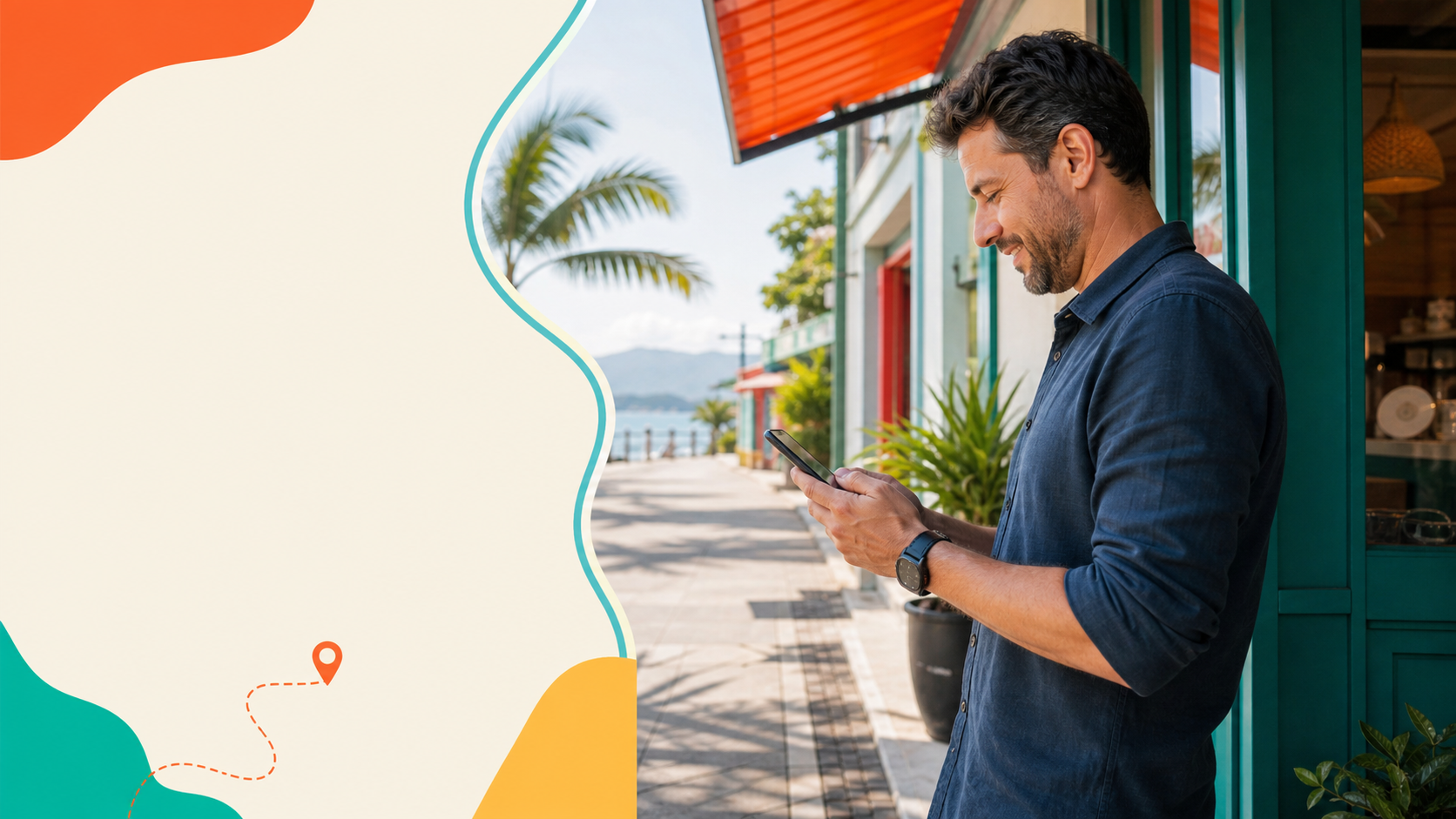 Empreendedor atualizando informações de um negócio do Continental em Itapoá
