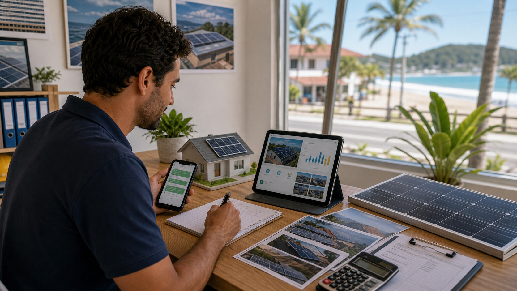 Simulação e portfólio de energia solar em Itapoá para orçamento
