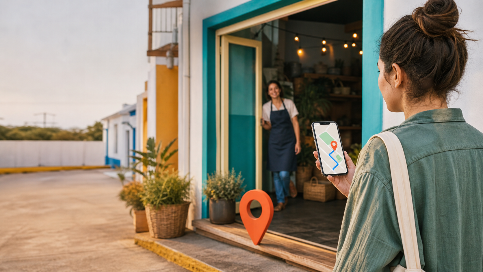 Google Maps no Paese com rota, endereço e horário de um negócio local