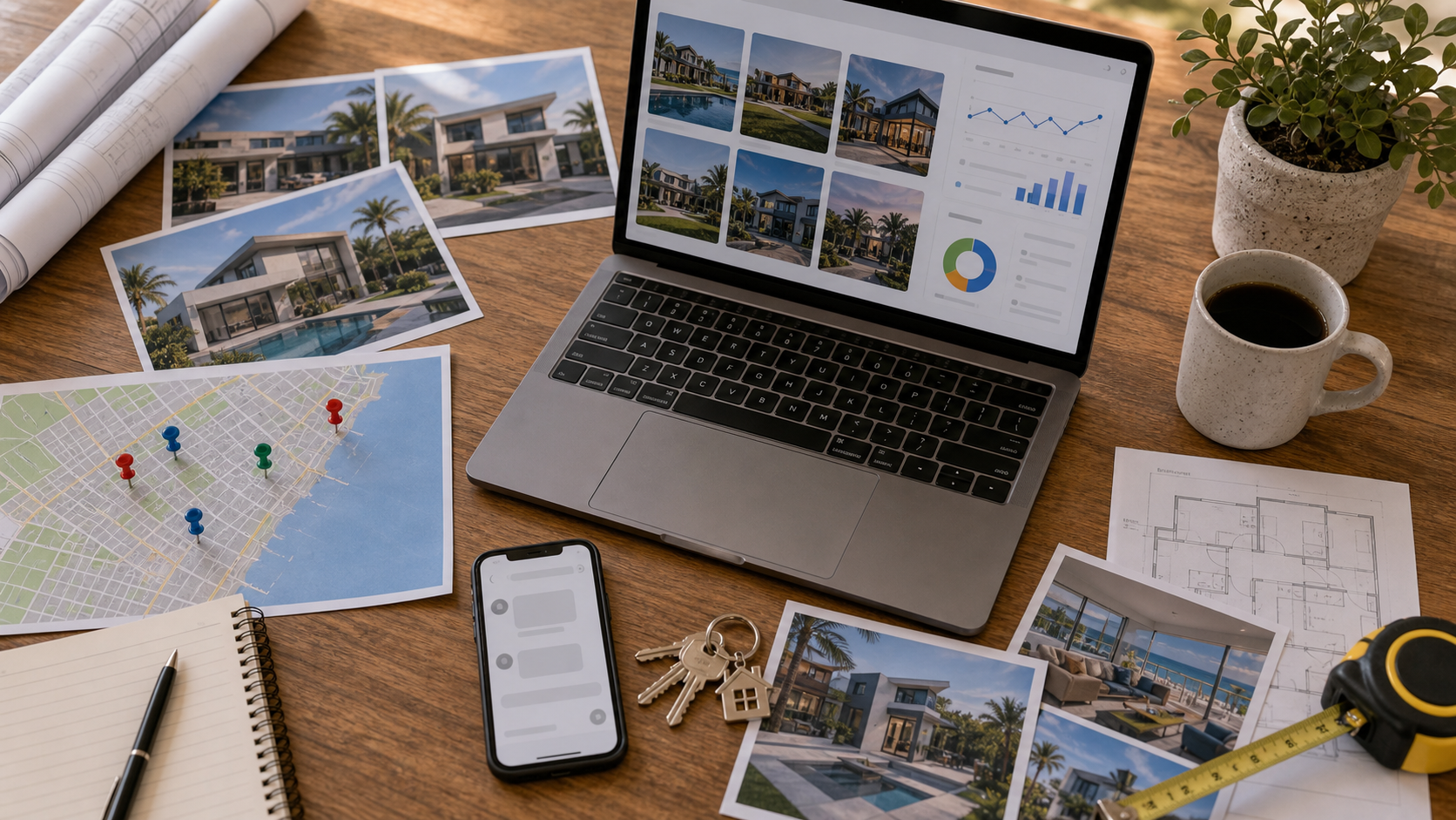 Imóveis, mapa e painel de marketing digital para imobiliárias em Itapoá