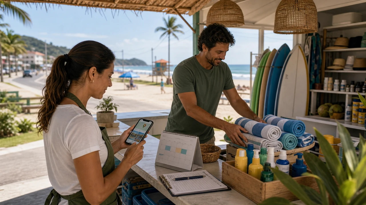 Negócio de temporada em Itapoá equilibrando alta temporada e presença digital no inverno