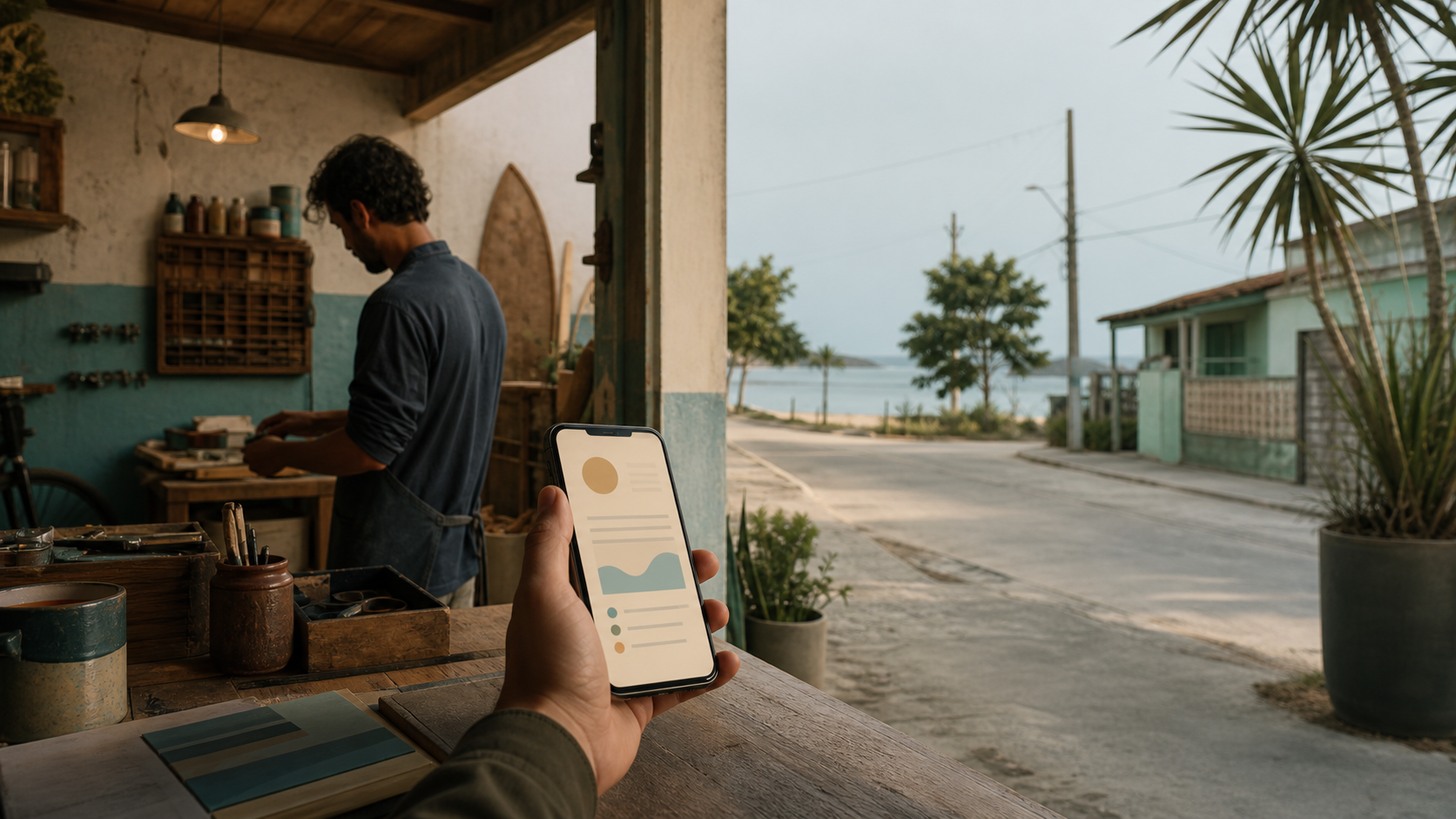 Negócio pequeno em Itapoá usando site para apresentar serviço com clareza