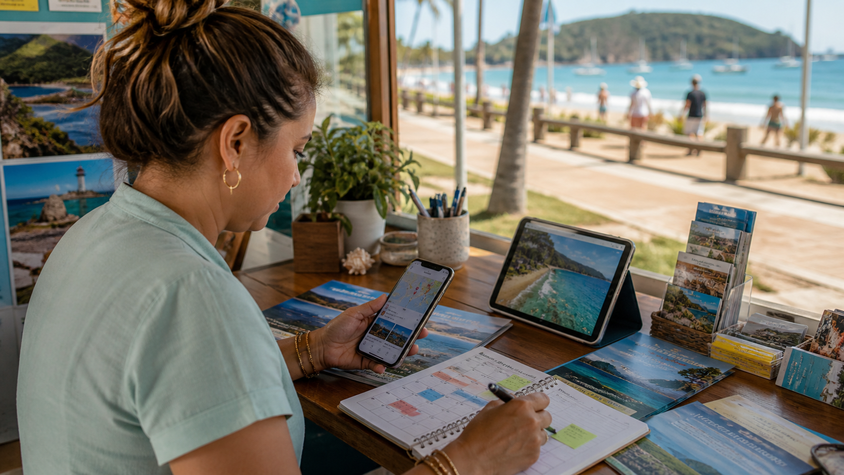 Planejamento digital para captar turistas pesquisando o que fazer em Itapoá