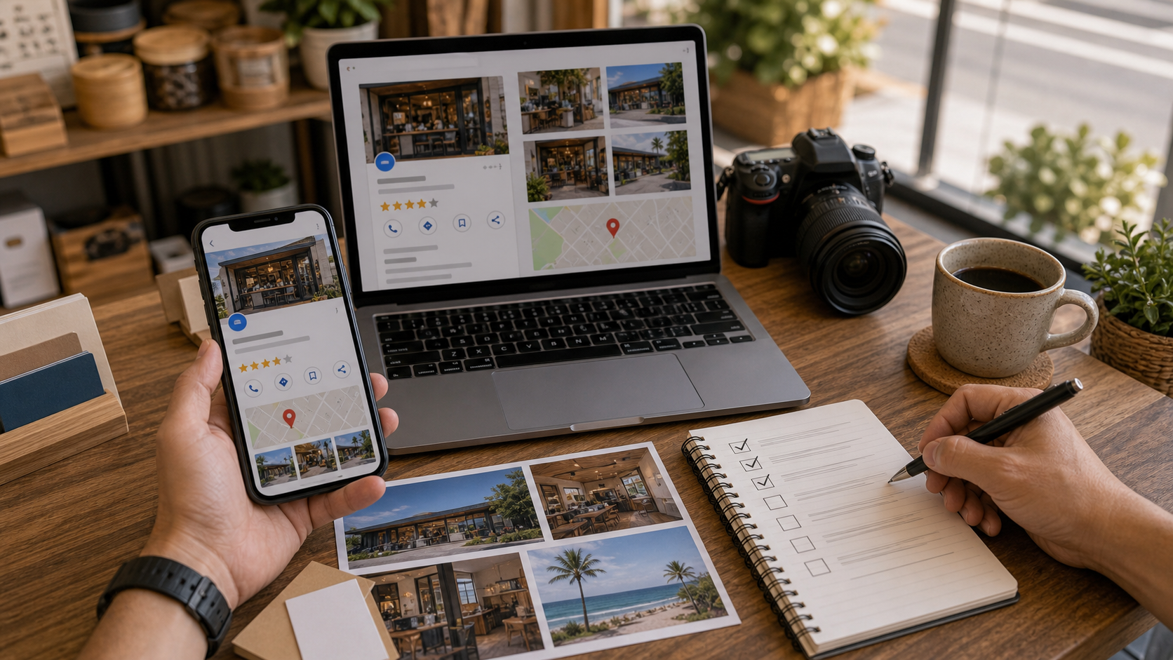 Checklist de otimização de Google Meu Negócio em Itapoá com fotos e dados