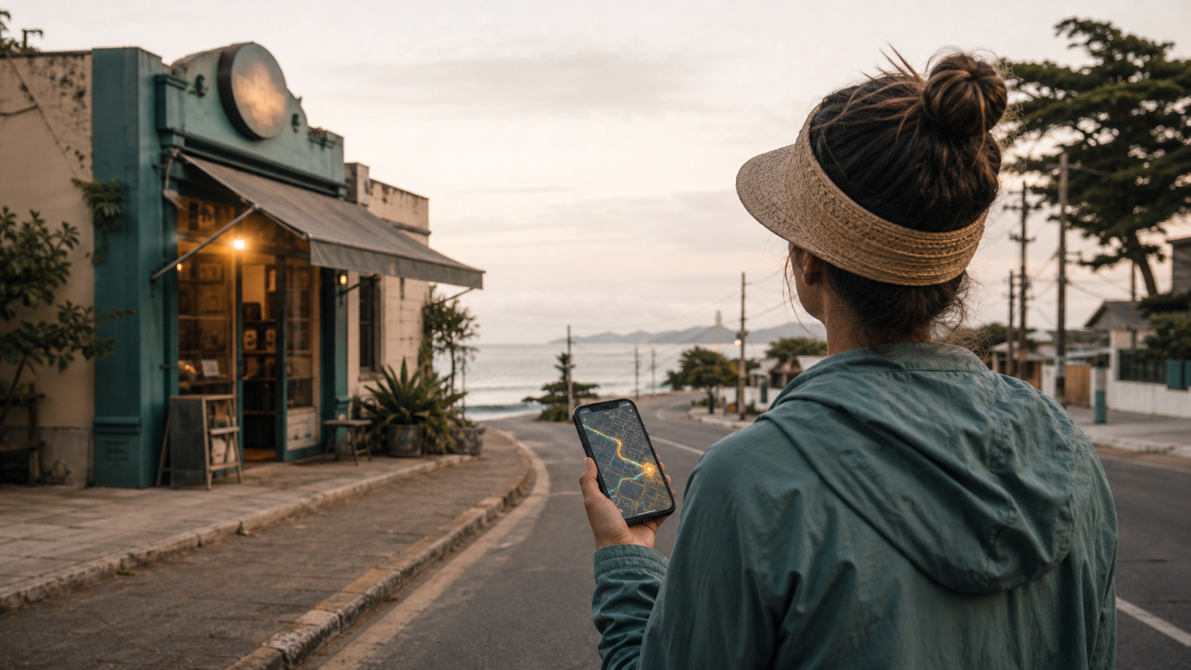 Cliente pesquisa no celular antes de visitar um negócio em Itapoá