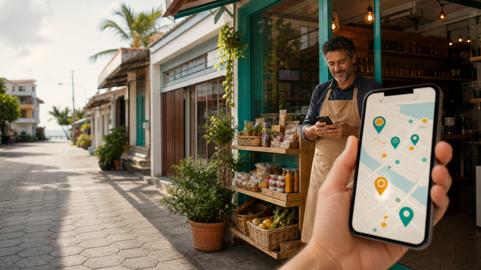 SEO local no Brasília com negócio de bairro e busca de serviço no celular