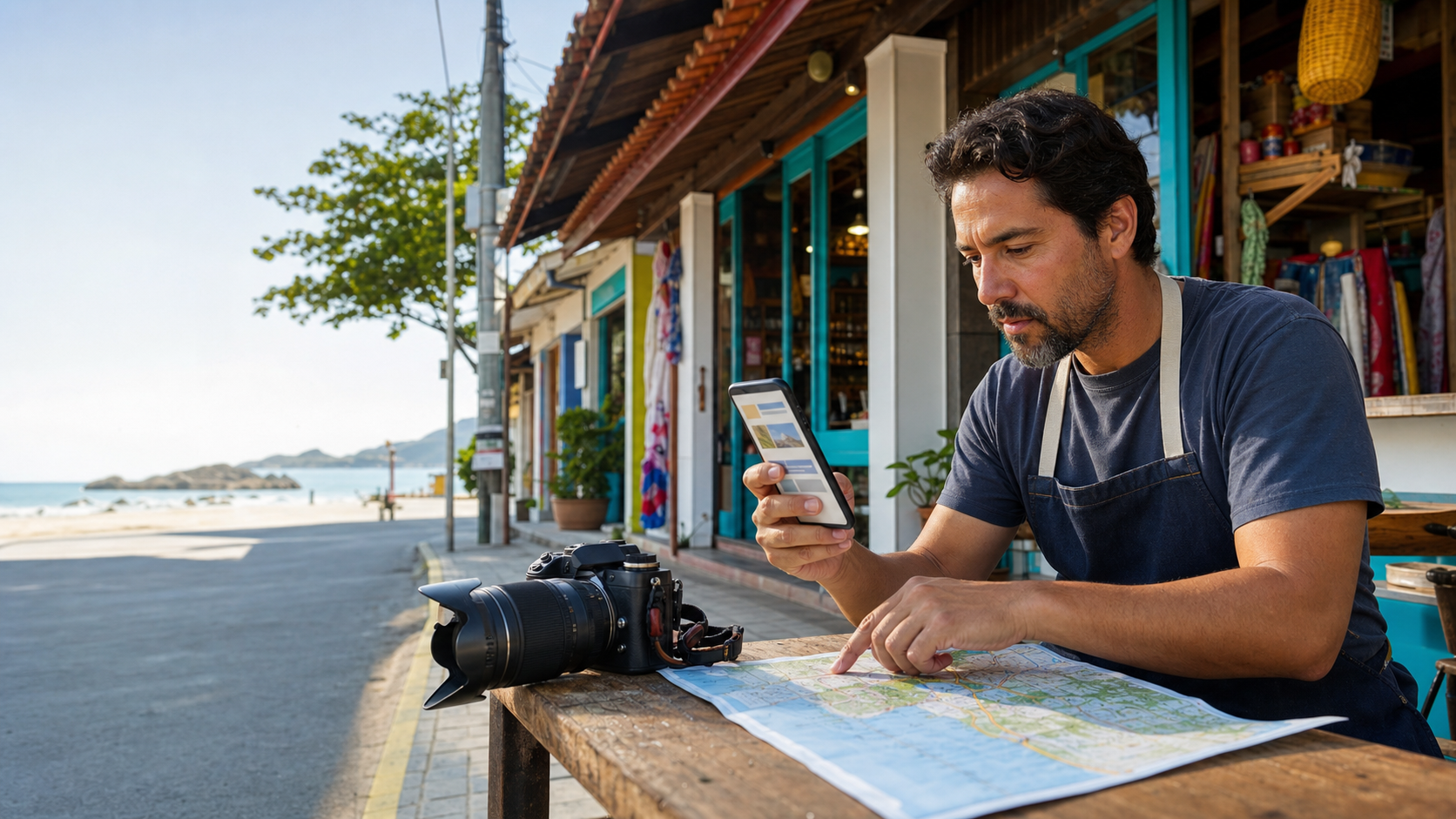 SEO local em Itapema do Norte com fotos, horário e categoria de um negócio no Google