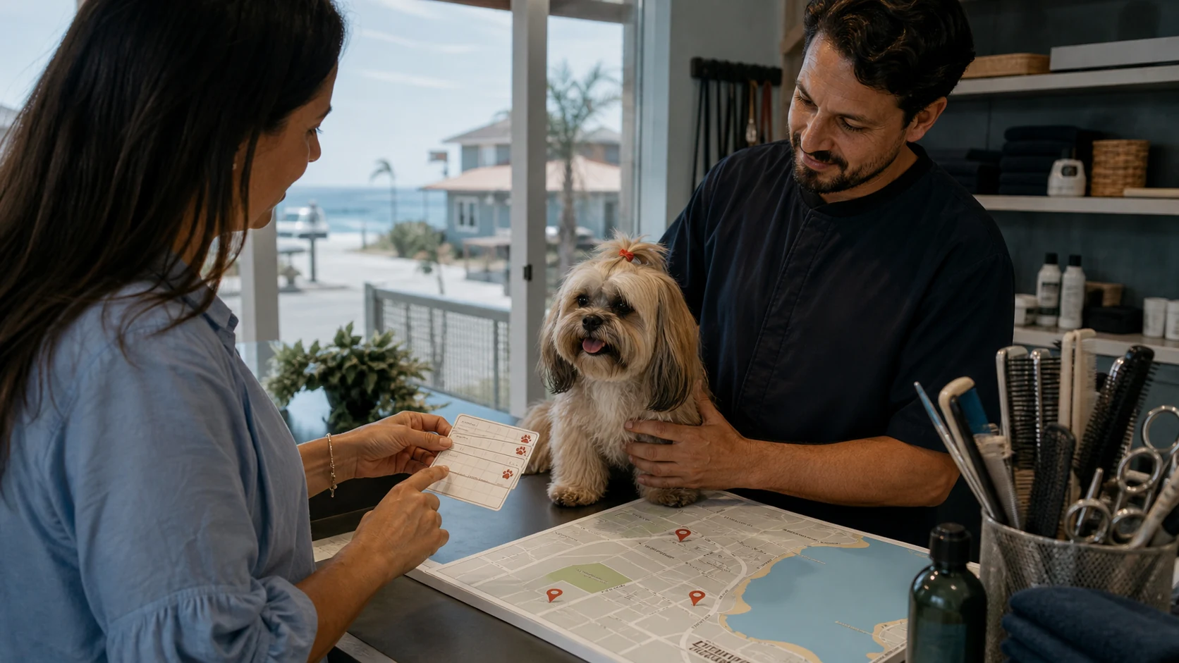Site e anúncio para pet shop em Itapoá representado em decisão digital de negócio local