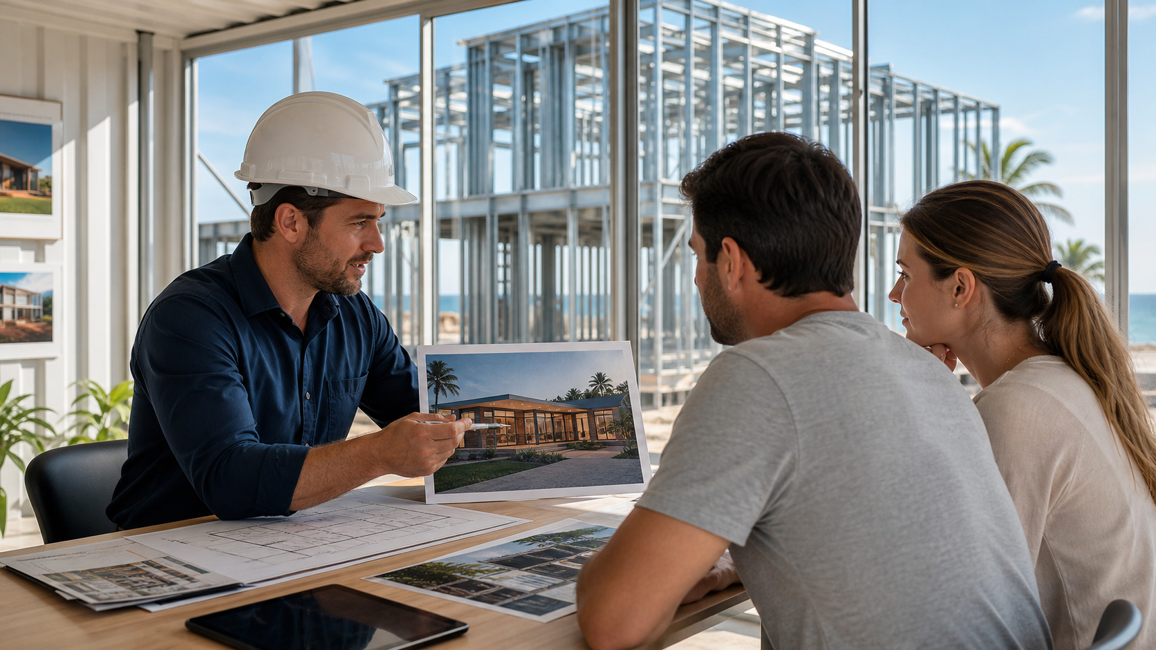 Empresa de steel frame em Itapoá mostrando portfólio e prazo de construção